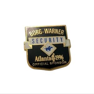 BORG WARNER Lapel Pin Olympics Atlanta 1996 Security  Commemorative Rare Clip